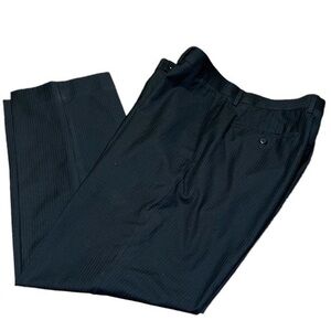 JF J. Ferrar Dress Pants Mens Black Gray Pinstriped Modern Fit